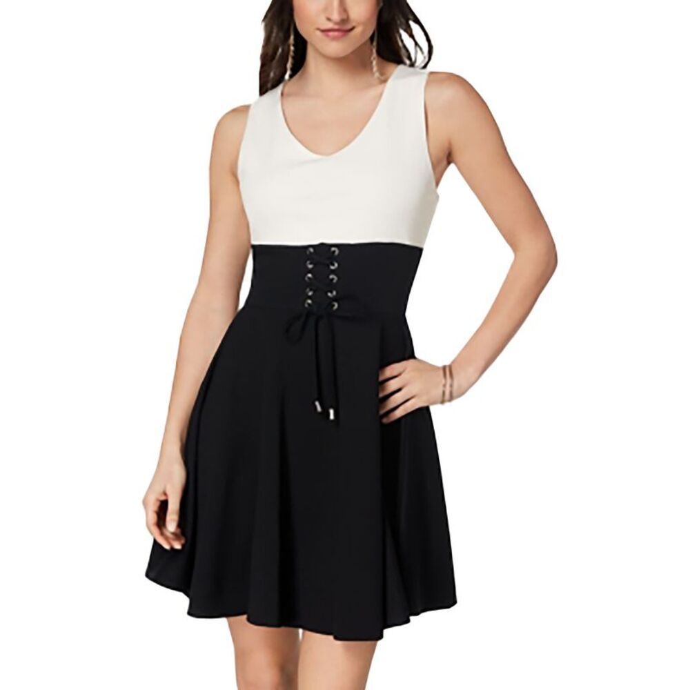 XOXO Womens Juniors Corset Fit Mini Party Dress